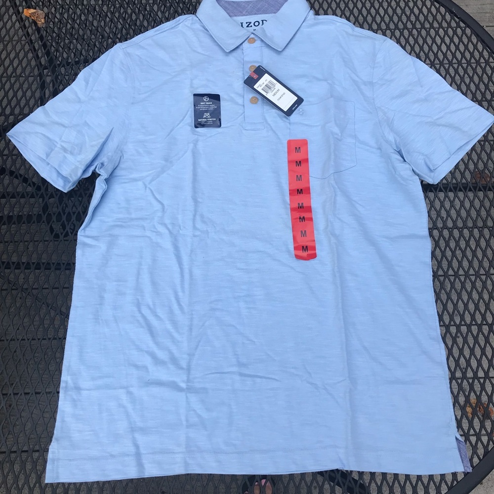 Men’s Izod Short Sleeve Blue Golf Shirt Sz M